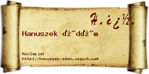 Hanuszek Ádám névjegykártya
